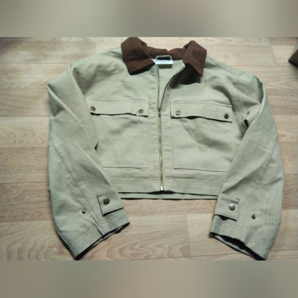 Pendleton Tan Bomber Jacket with Brown Collar